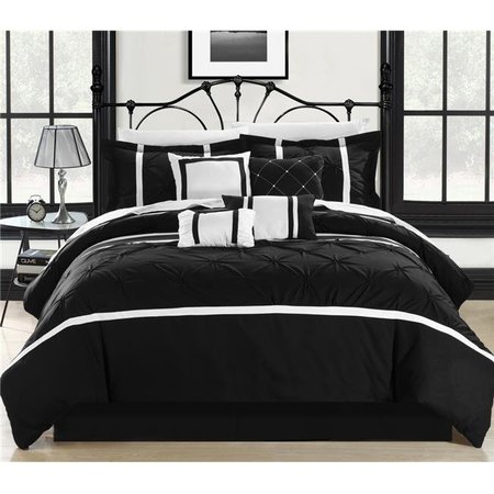 CHIC HOME Chic Home 127-160-K-12-US Vermont Black & White King 12 Piece Bed in a Bag Comforter Set with 4 Piece Sheet Set 127/160-K-12-US